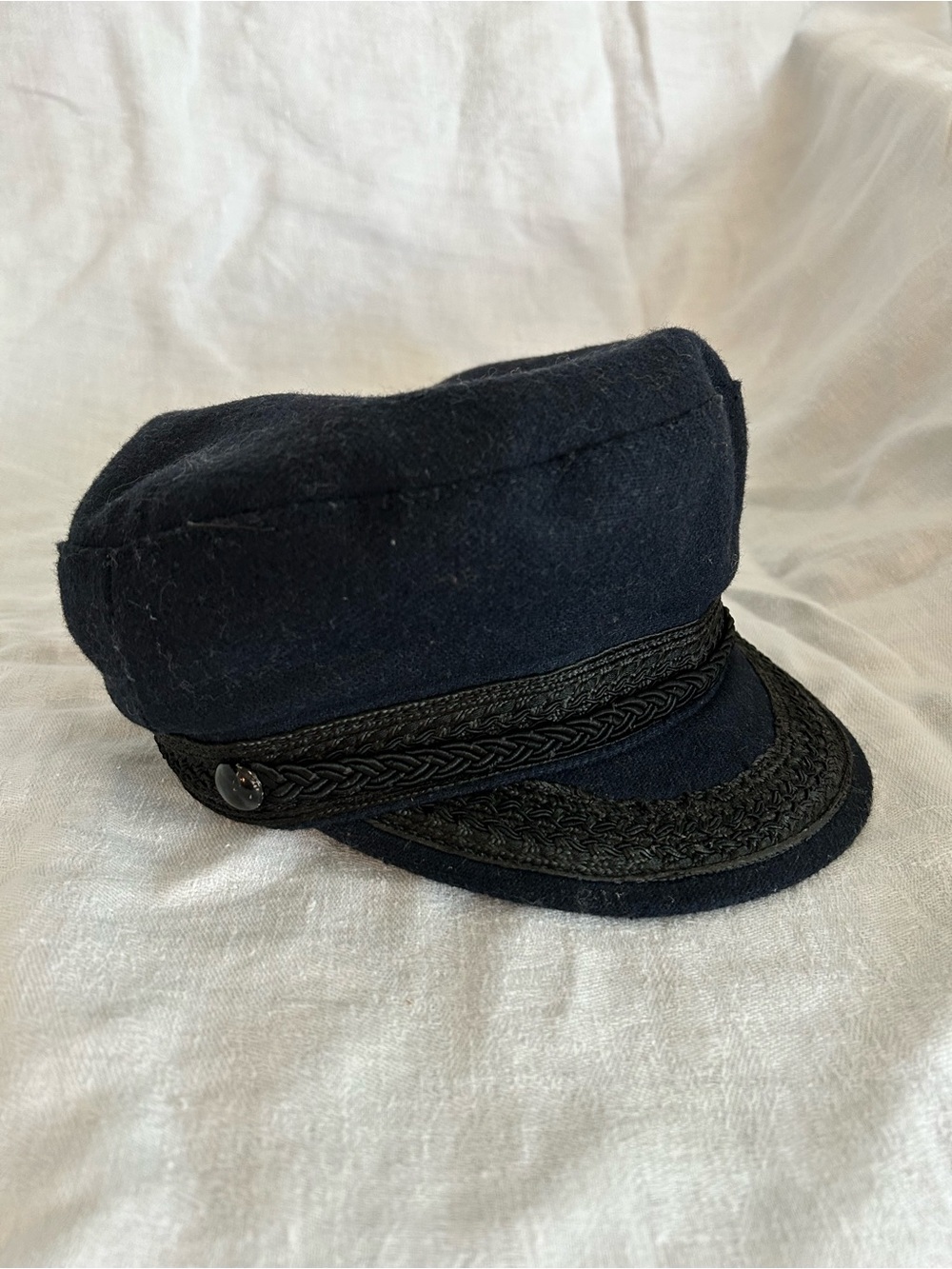 Vintage 70’s | Wool Fisherman Cap | Navy Blue | Union Label | Size S
